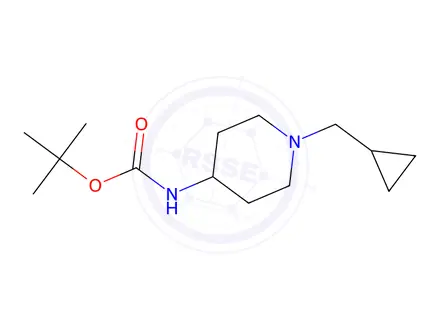 Chemical structure of tert-Butyl 1-(cyclopropylmethyl)piperidin-4-ylcarbamate
