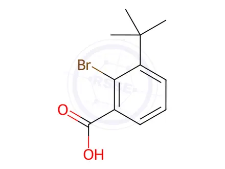 Chemical structure of Benzoic acid, 2-bromo-3-(1,1-dimethylethyl)-
