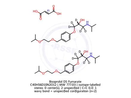 Chemical structure of Bisoprolol D5 Fumarate