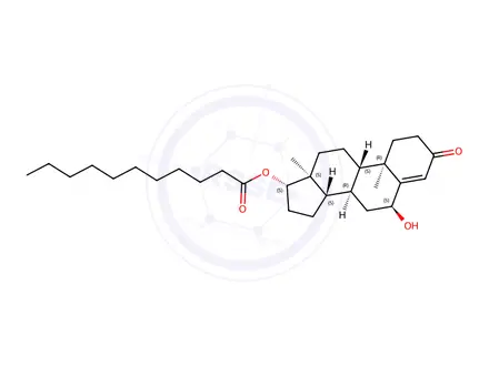Chemical structure of (6S,8R,9S,10R,13S,14S,17S)-6-hydroxy-10,13-dimethyl-3-oxo-2,3,6,7,8,9,10,11,12,13,14,15,16,17-tetradecahydro-1H-cyclopenta[a]phenanthren-17-yl undecanoate