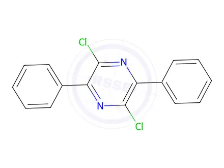 Chemical structure of 2,5-Dichloro-3,6-diphenylpyrazine