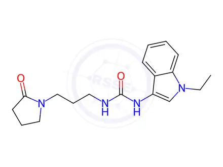 Chemical structure of 1-(1-Ethyl-1H-indol-3-yl)-3-(3-(2-oxopyrrolidin-1-yl)propyl)urea