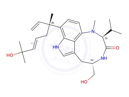 Chemical structure of lyngbyatoxin C