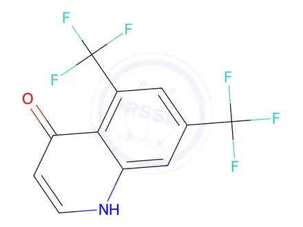 Chemical structure of 5,7-Bis(trifluoromethyl)-4-hydroxyquinoline