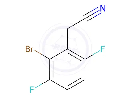 Chemical structure of 2-Bromo-3,6-difluorophenylacetonitrile, 97%