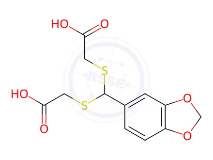 Chemical structure of 2,2'-[(1,3-Benzodioxol-5-ylmethylene)bis(thio)]bisacetic acid