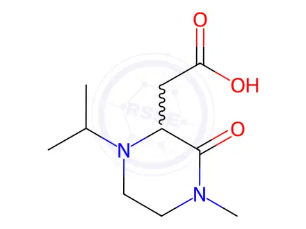 Chemical structure of 2-(1-Isopropyl-4-methyl-3-oxo-2-piperazinyl)-acetic acid