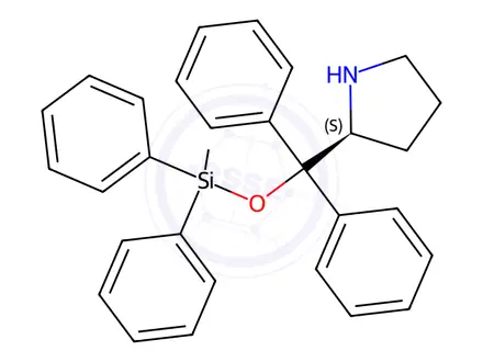 Chemical structure of (S)-2-(((Methyldiphenylsilyl)oxy)diphenylmethyl)pyrrolidine