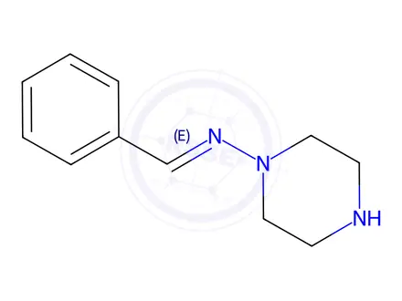 Chemical structure of 1-Piperazinamine,N-(phenylmethylene)-(9CI)