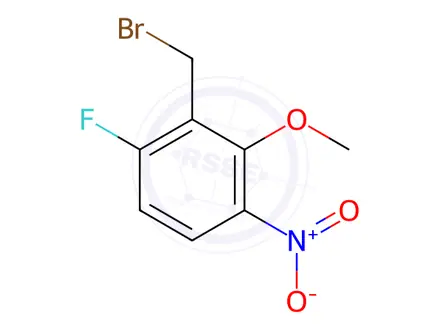 Chemical structure of 6-Fluoro-2-methoxy-3-nitrobenzyl bromide