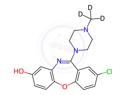 Chemical structure of 8-Hydroxy Loxapine-d3