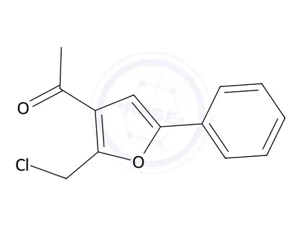 Chemical structure of 1-(2-(Chloromethyl)-5-phenylfuran-3-yl)ethanone