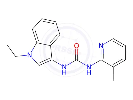 Chemical structure of 1-(1-Ethyl-1H-indol-3-yl)-3-(3-methylpyridin-2-yl)urea