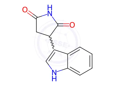 Chemical structure of 3-(1H-Indol-3-yl)pyrrolidine-2,5-dione