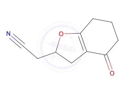 Chemical structure of 2-(4-oxo-2,3,4,5,6,7-hexahydro-1-benzofuran-2-yl)acetonitrile