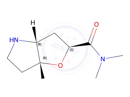 Chemical structure of rel-(2S,3aR,6aR)-N,N-dimethylhexahydro-2H-furo[3,2-b]pyrrole-2-carboxamide