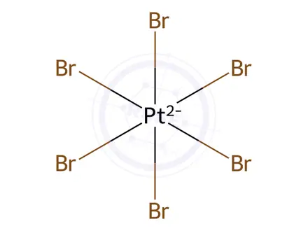 Chemical structure of HYDROGEN HEXABROMOPLATINATE(IV) HYDRATE, 99.9%
