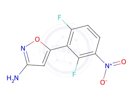 Chemical structure of 5-(2,6-Difluoro-3-nitrophenyl)isoxazol-3-amine