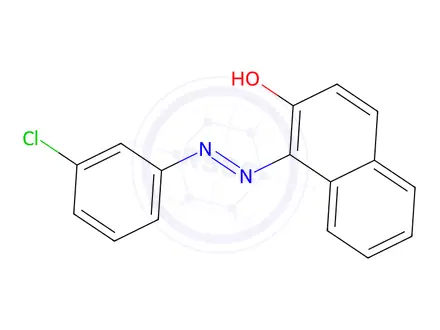 Chemical structure of 1-(3-chlorophenylazo)-2-naphthol