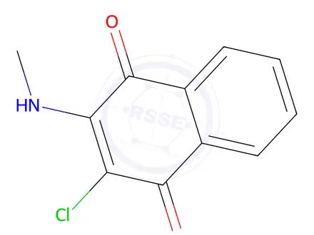 Chemical structure of 2-Chloro-3-(methylamino)naphthalene-1,4-dione