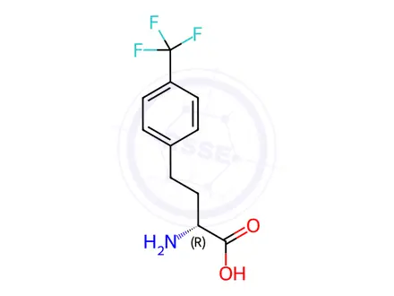 Chemical structure of (R)-2-amino-4-(4-(trifluoromethyl)phenyl)butanoic acid