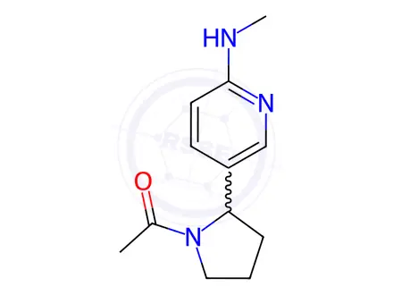 Chemical structure of 1-(2-(6-(Methylamino)pyridin-3-yl)pyrrolidin-1-yl)ethan-1-one