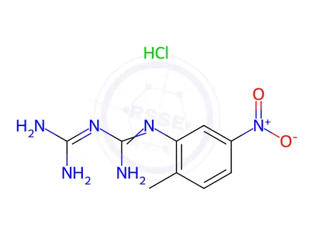 Chemical structure of 1-(2-Methyl-5-nitrophenyl)biguanide Hydrochloride