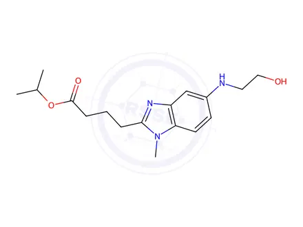 Chemical structure of isopropyl4-(5-(2-hydroxyethylamino)-1-methyl-1H-benzo[d]imidazol-2-yl)butanoate