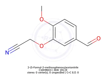 Chemical structure of 2-(5-Formyl-2-methoxyphenoxy)acetonitrile