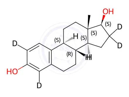 Chemical structure of 17β-Estradiol-[D4]
