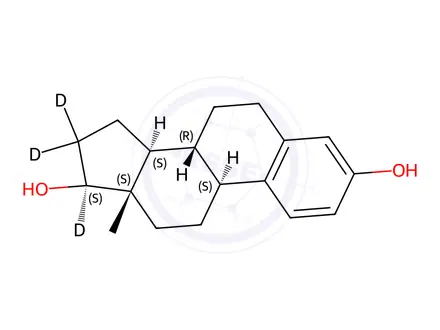 Chemical structure of 17β-Estradiol-[D3] in methanol