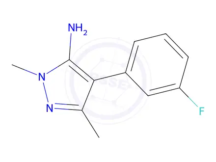 Chemical structure of 4-(3-Fluorophenyl)-1,3-dimethyl-1h-pyrazol-5-amine