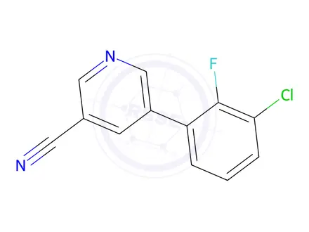 Chemical structure of 5-(3-Chloro-2-fluorophenyl)nicotinonitrile