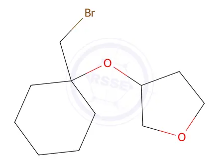 Chemical structure of 3-((1-(Bromomethyl)cyclohexyl)oxy)tetrahydrofuran