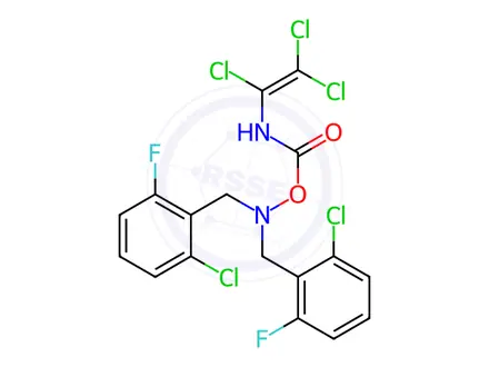 Chemical structure of N,N-bis(2-chloro-6-fluorobenzyl)-N-({[(1,2,2-trichlorovinyl)amino]carbonyl}oxy)amine