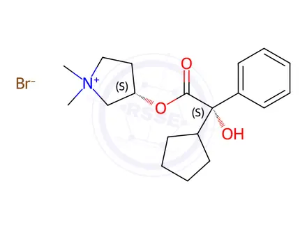 Chemical structure of (2S,3’S)-Glycopyrrolate Bromide