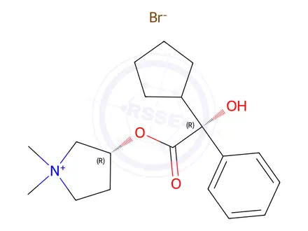 Chemical structure of (2R,3’R)-Glycopyrrolate Bromide