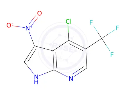 Chemical structure of 4-chloro-3-nitro-5-(trifluoromethyl)-1H-pyrrolo[2,3-b]pyridine