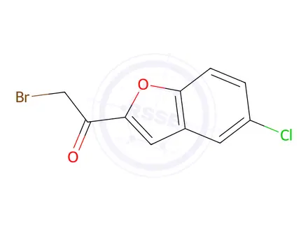 Chemical structure of 2-Bromo-1-(5-chloro-1-benzofuran-2-yl)ethan-1-one
