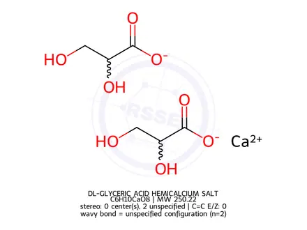 Chemical structure of DL-GLYCERIC ACID HEMICALCIUM SALT