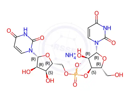 Chemical structure of Uridine, uridylyl-(3'->5')-, ammonium salt