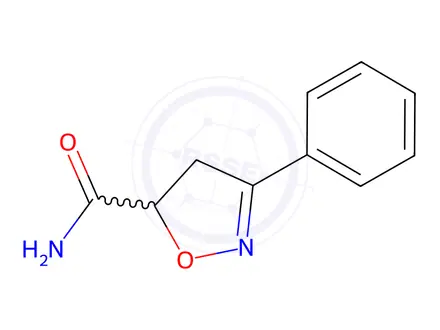 Chemical structure of 4,5-Dihydro-3-phenyl-5-isoxazolecarboxamide