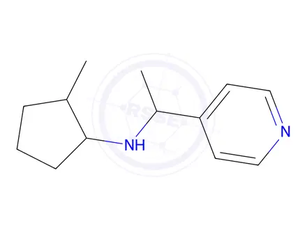 Chemical structure of 2-Methyl-N-(1-(pyridin-4-yl)ethyl)cyclopentan-1-amine