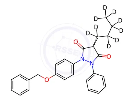Chemical structure of 4’-O-Benzyl Oxyphenbutazone-d9
