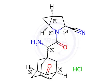 Chemical structure of 3-Deshydroxy 3-Keto Saxagliptin HCl