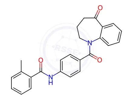 Chemical structure of 2-Methyl-N-(4-(5-oxo-2,3,4,5-tetrahydro-1H-benzo[b]azepine-1-carbonyl)phenyl)benzamide
