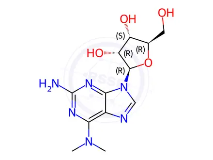 Chemical structure of Adenosine, 2-amino-N,N-dimethyl-