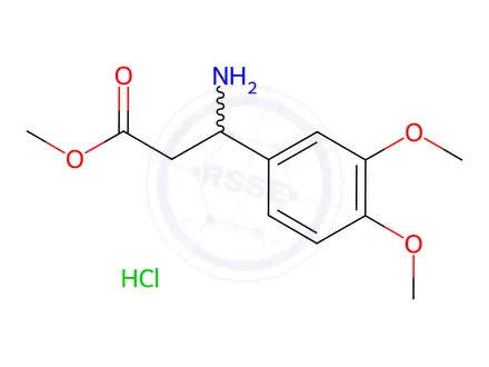 Chemical structure of 3-AMINO-3-(3,4-DIMETHOXY-PHENYL)-PROPIONIC ACID METHYL ESTER HYDROCHLORIDE
