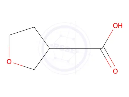 Chemical structure of 2-methyl-2-(oxolan-3-yl)propanoic acid