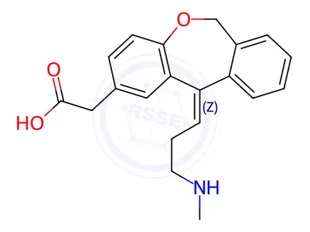 Chemical structure of N-Desmethyl olopatadine